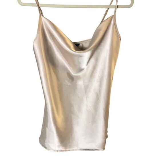 American Eagle Outfitters Tops - AE Studio American Eagle Satin Cami Tank Top Women's size M Nude Draped Neck